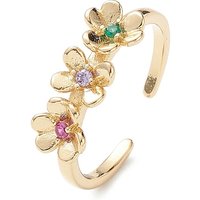 Bague ouverte en zircon cubique coloré pour femmes — Anneaux empilables