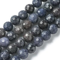 Brins de perles de saphir naturel, ronds facettés, 6mm, 62-66pcs — Perles à bijoux