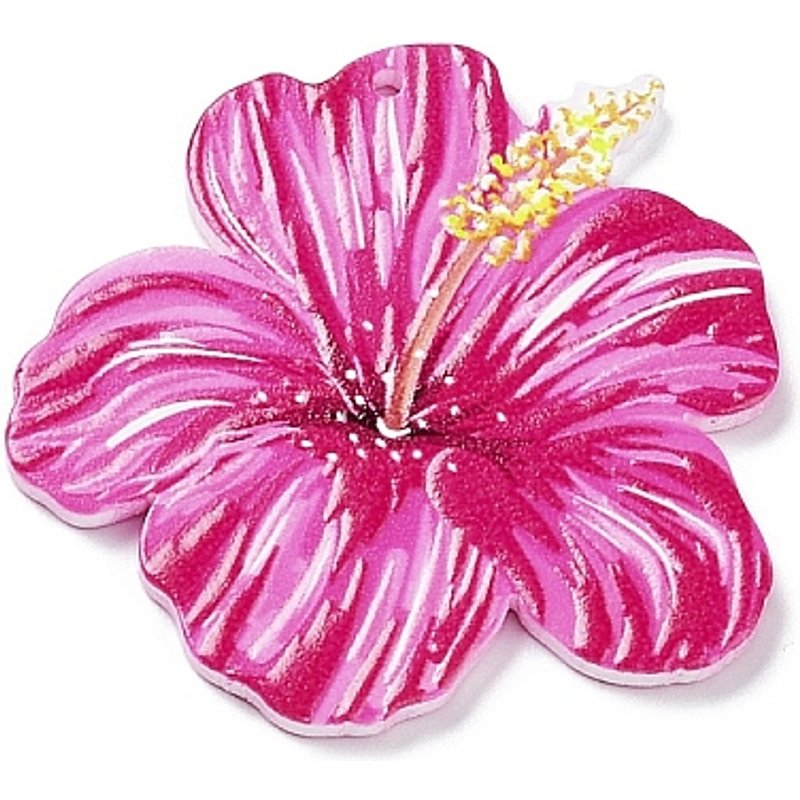 Pendentifs en acrylique opaque imprimé double face Camélia — Breloques et pendentifs