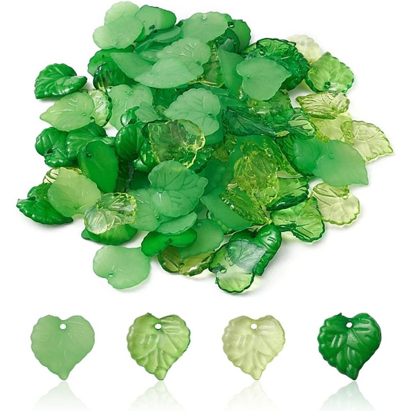 Pendentifs en acrylique en forme de feuille - 100 pièces — Breloques et pendentifs