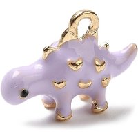 Golden Dinosaur Charm Pendant with Thistle Design