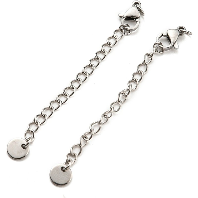 Rallonge de chaîne en acier inoxydable 304 avec fermoir à homard — Accessoires pour bijoux