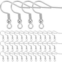 Sunnyclue 100 Pcs 925 Sterling Silver Plated Earring Hooks — Jewelry Findings