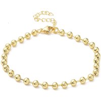 Bracelet en Chaîne à Boules en Laiton Rack Plating pour Femmes, Plaqué Or 18K — Bracelet Femme