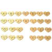26Pcs Charms Connecteurs en Acier Inoxydable 304 en Forme de Coeur avec Lettres A-Z — Accessoires pour bijoux