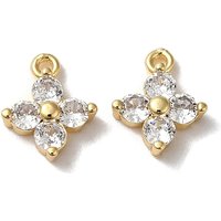 Charm en laiton avec rhinestone en verre, plaqué or 18K — Breloques et pendentifs