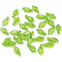 Charm en Acrylique Transparent en Forme de Feuille Vert Jaune — Breloques et pendentifs