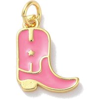 Cowboy Boot Charm in Pearl Pink - 18K Gold Plated Brass — Charms & Pendants