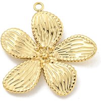 PVD Vacuum Plating 304 Stainless Steel Flower Charm Pendant