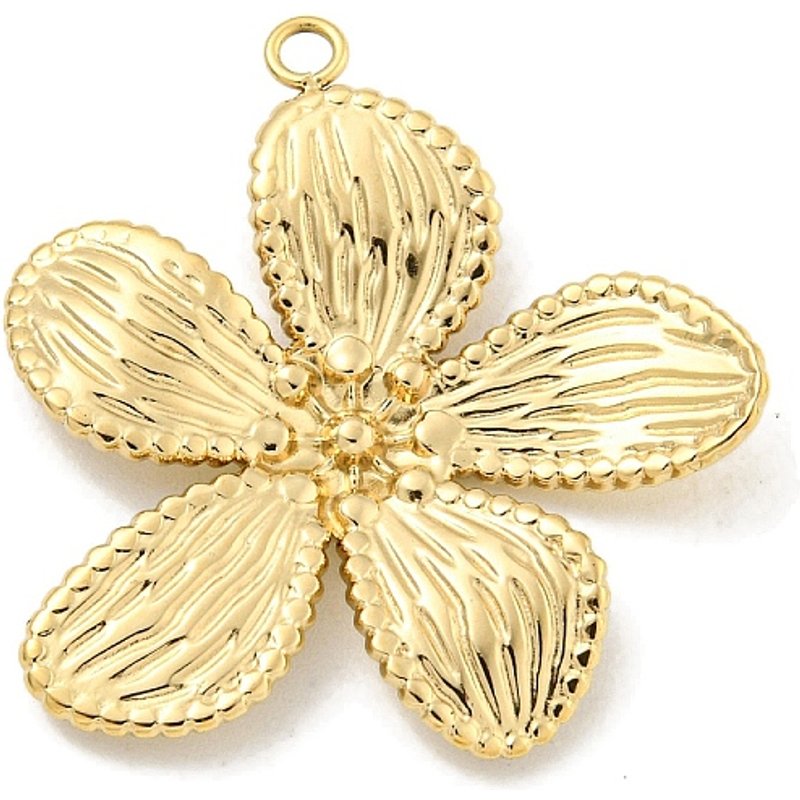 Pendentif en Acier Inoxydable 304 avec Plaquage PVD, Charm Fleur — Breloques et pendentifs