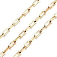 PVD Vacuum Plating 304 Stainless Steel Paperclip Chains, Golden — Chains, Wire & Cord