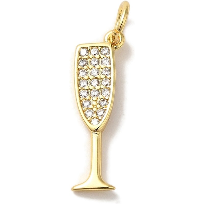 Pendants Cubiques Micro Pave en Laiton - Charms Martini en Or 18K — Breloques et pendentifs