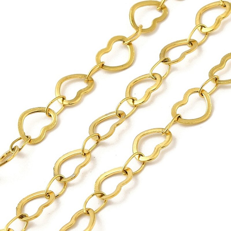 Ion Plating 304 Stainless Steel Heart Link Chains with Spool — Chains, Wire & Cord