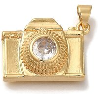 Pendentif Caméra en Zircon Cubique Micro Pave en Laiton