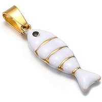 Pendentif Sardine en Acier Inoxydable avec Émail — Breloques et pendentifs