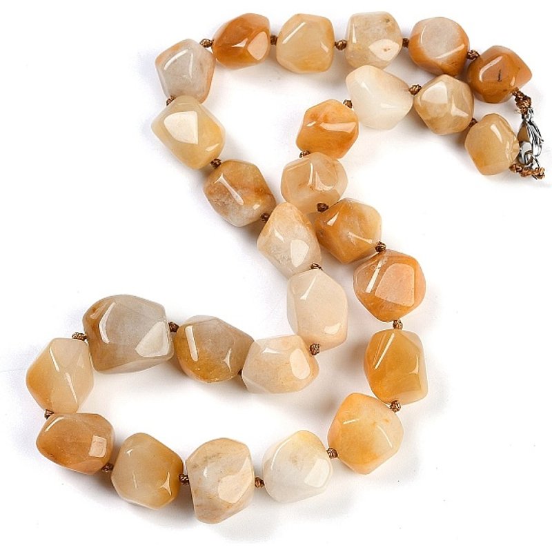 Collier en perles de jade topaze naturel pour femmes et hommes — Collier pendentif