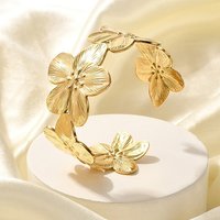 Bracelet Cuff en Acier Inoxydable 304 pour Femmes, Plaqué Or 18K — Bracelet Femme
