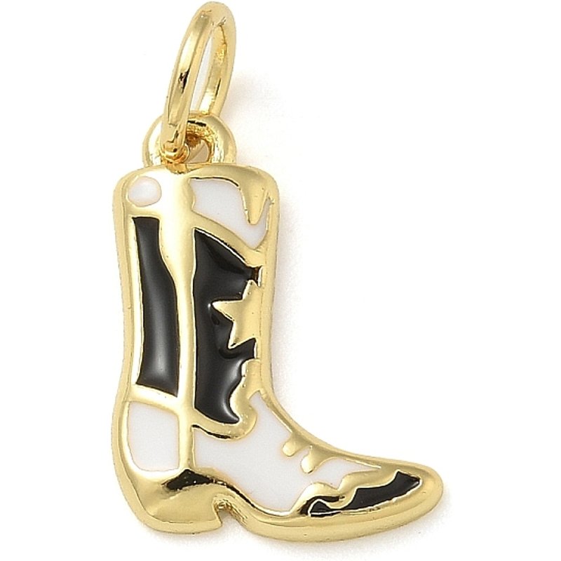 Charm de chaussure à talon haut Rack Plating, plaqué or 18K, noir — Breloques et pendentifs