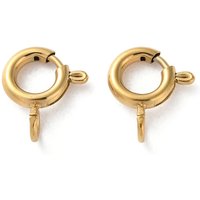 Fermoirs à ressort en acier inoxydable 304, plaqué or 18K — Accessoires pour bijoux