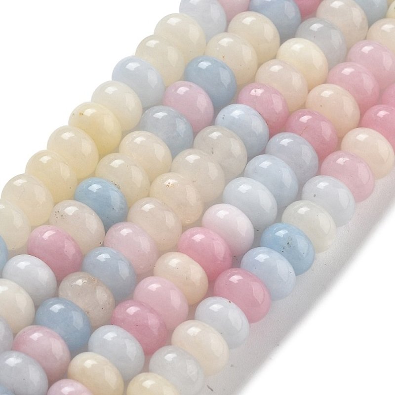 Brins de perles de jade blanc naturel teintées, rondelles, 15,15 pouces — Perles à bijoux