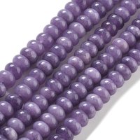 Natural White Jade Beads Strands, Dyed Rondelle, Medium Purple — Jewelry Beads