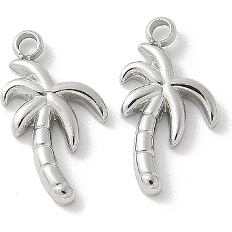 304 Stainless Steel Coconut Tree Charms, Anti-Tarnish — Charms & Pendants