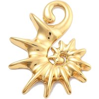 Pendentif en Acier Inoxydable 304, Coquillage, Plaqué Or 18K, 32x25mm — Breloques et pendentifs