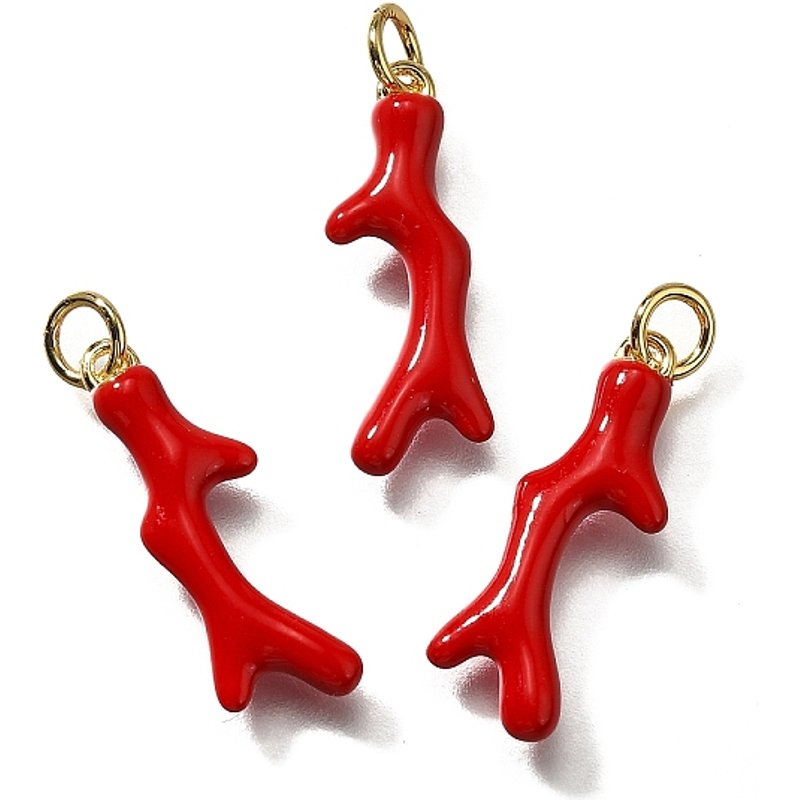 Pendentifs en Émail de Laiton avec Anneau de Saut, Plaqué Or 18K — Breloques et pendentifs