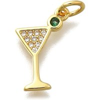 Pendentif en laiton Micro Pave Zirconia Cubique en forme de Gobelet avec Anneau