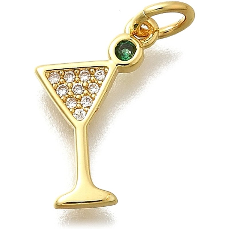 Brass Micro Pave Cubic Zirconia Goblet Pendant with Jump Ring — Charms & Pendants