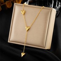 Collier Pendentif Y en Acier Inoxydable 304 pour Femmes, Doré — Collier pendentif