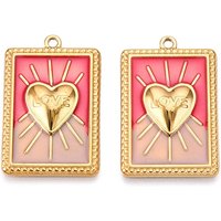 Pendants en Acier Inoxydable 304 avec Charms en Émail