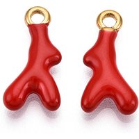 Pendentif en Acier Inoxydable 304 avec Charms en Corail et Émail — Breloques et pendentifs