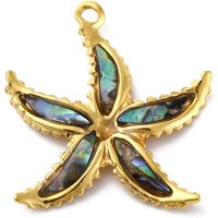 Charmes d'étoile de mer en acier inoxydable 304 avec coquille de paua — Breloques et pendentifs