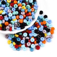 Baking Paint Glass Beads, Flat Round, Mixed Color, 6-6.5mm — Jewelry Beads