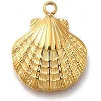 304 Stainless Steel Shell Charms with 14K Gold Plating — Charms & Pendants