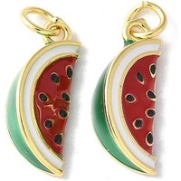 Pendentif en Émail de Pastèque en Laiton avec Anneau de Saut — Breloques et pendentifs