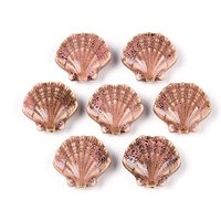 Handmade Porcelain Beads, Shell Shape, Dark Salmon — Jewelry Beads
