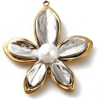 Pendentif en Acier Inoxydable 304 avec Perle en Verre et Plaqué Or 18K — Breloques et pendentifs