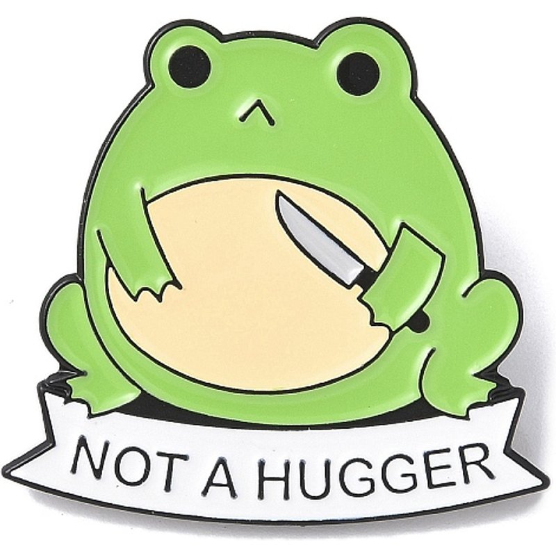 Épingles en Émail Not A Hugger - Épingle de Cravate Grenouille en Alliage de Zinc — Broches