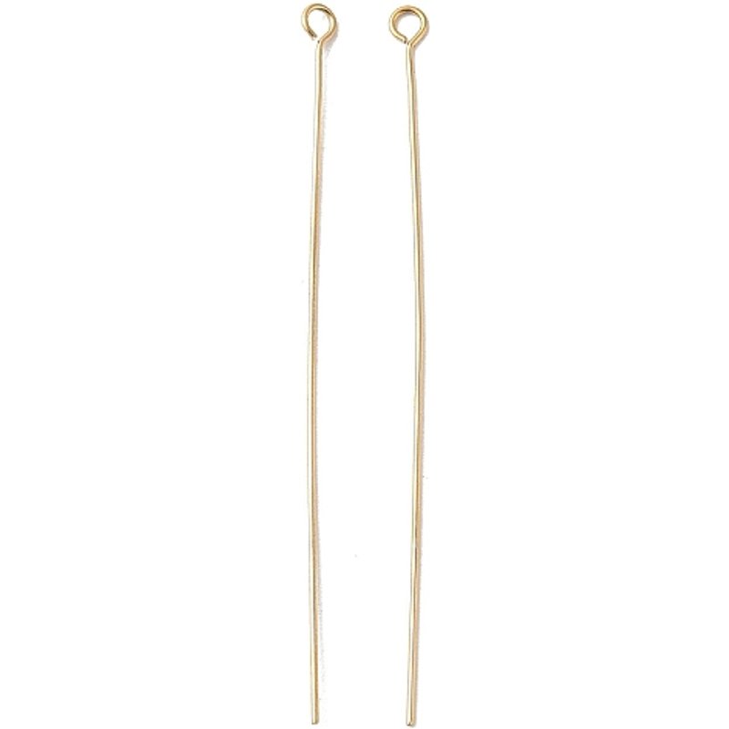Épingles à œil en acier inoxydable 304, plaqué or 18K, 100pcs/set — Accessoires pour bijoux