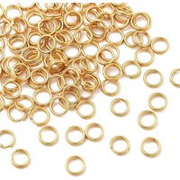 304 Stainless Steel Split Rings, 18K Gold Plated, 200pcs/set — Jewelry Findings