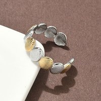 Bagues à Manchette Double Couleur en Acier Inoxydable 304 — Bijoux fantaisie