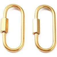 Carabine verrouillable en acier inoxydable 304 avec plaquage en or 18K — Accessoires pour bijoux