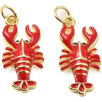 Pendants en Émail en Laiton avec Anneaux, Plaqué Or 18K — Breloques et pendentifs