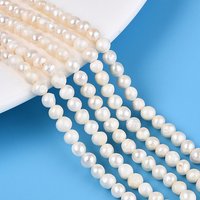 Brins de perles de culture d'eau douce naturelles, blanc crémeux