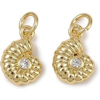 Brass Micro Pave Cubic Zirconia Conch Charms with Jump Ring — Charms & Pendants