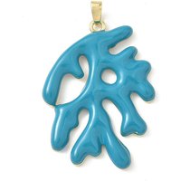 Brass Pendants with Enamel and Coral Charms, 18K Gold Plated — Charms & Pendants