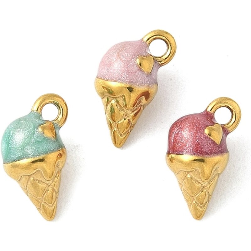 Charm en Émail de Glace en Acier Inoxydable 304, Couleurs Mélangées — Breloques et pendentifs