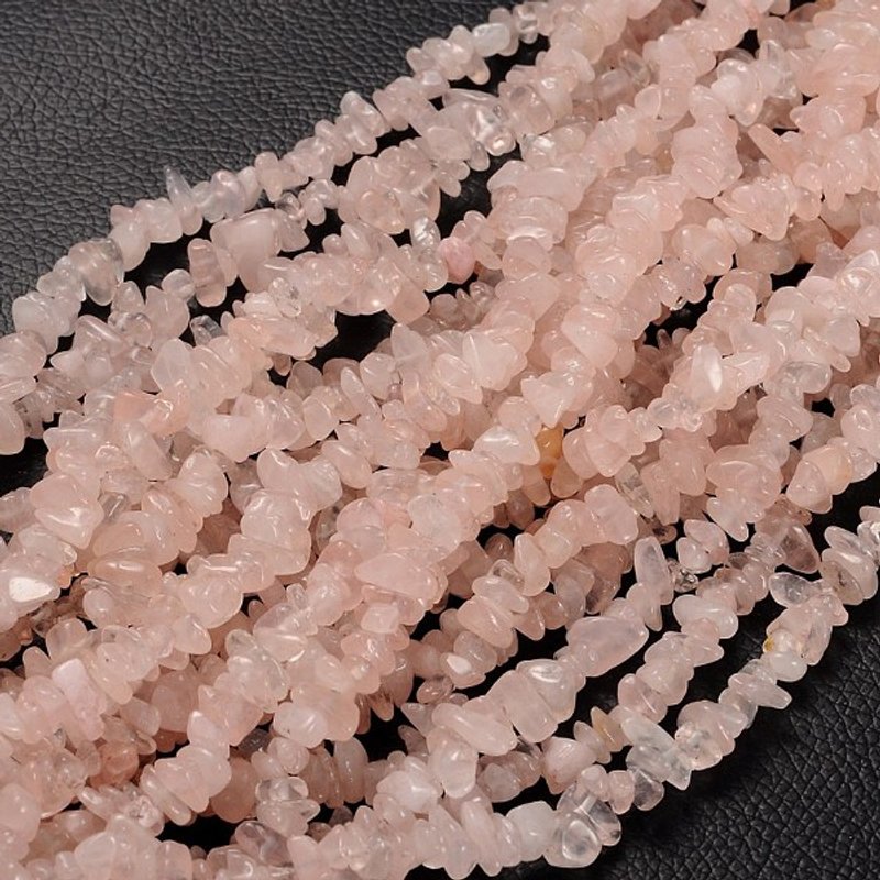 Natural Rose Quartz Chip Beads, 5-8mm, 0.3mm Hole, 80-81cm Long — Jewelry Beads